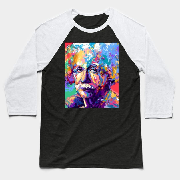 Albert Einstein Science Baseball T-Shirt by mailsoncello